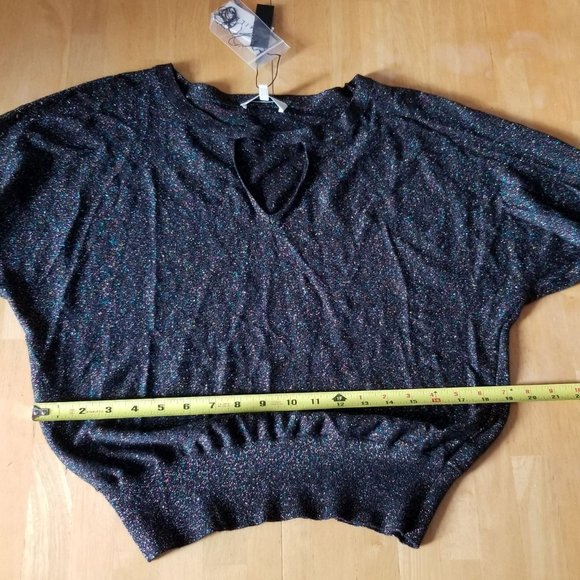 MILLY Italian Shimmer Metallic Cutout Sweater - Picture 14 of 16